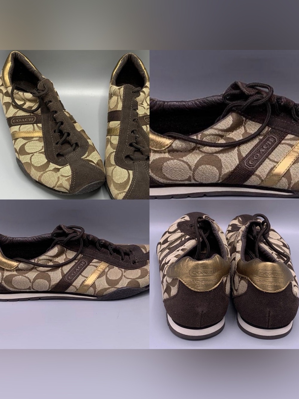 Coach Katelyn Signature Jacquard Sneakers Khaki&Gold
Size 9 (EU 39.5, UK 7)